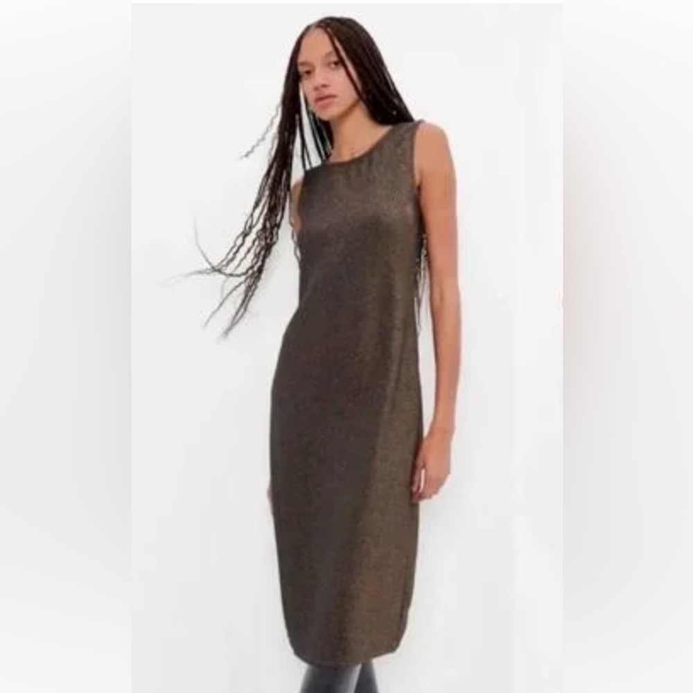 Gap Dress NWT low back metallic midi dress size S - Picture 5 of 9